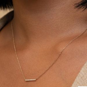 Mejuri 14K gold Diamonds Line Necklace